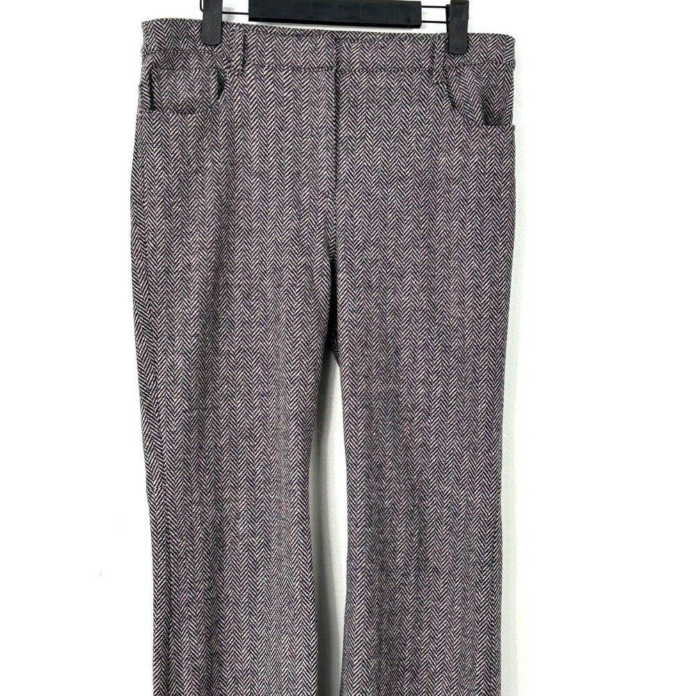 Theory Womens Sz 6 Black Gray Herringbone Wool Blend Kick Flare Crop Pant R3 - Picture 6 of 13